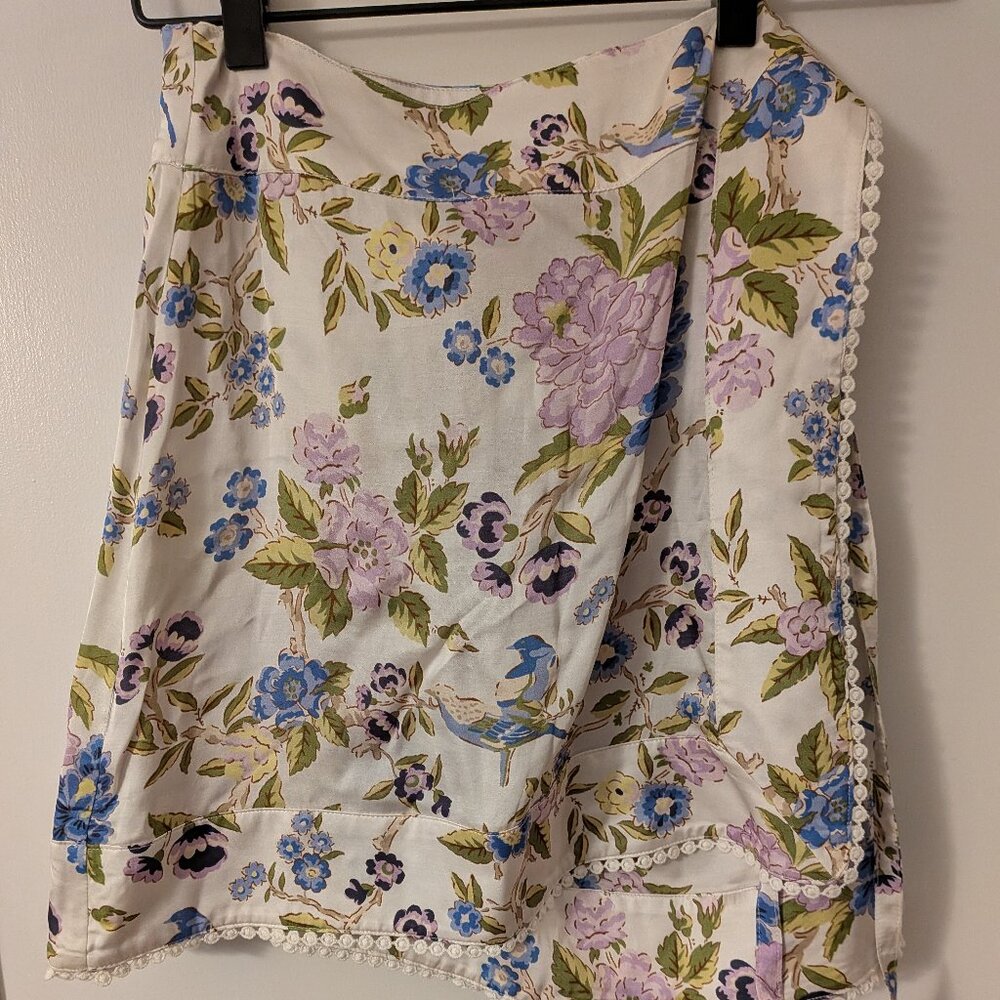 Anthropologie Maeve Printed Satin Wrap Mini Skirt